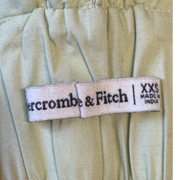Abercrombie & Fitch Ruffle Sleeveless Cropped Top Elastic Bottom Green Size XXS - Picture 5 of 6